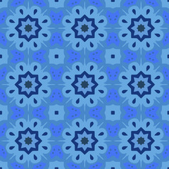 Seamless color pattern from a variety of geometric shapes.