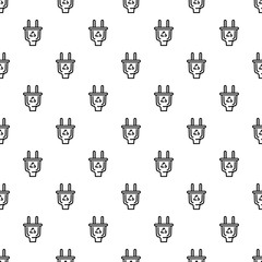 Eco saving plug pattern seamless vector repeat for any web design