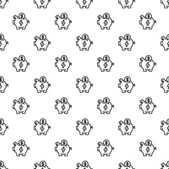 Economy save piggy bank pattern seamless vector repeat for any web design