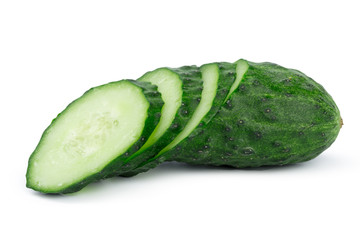 cucumber sliced isolated on white background