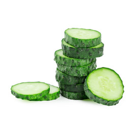 cucumber sliced isolated on white background