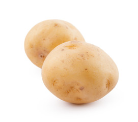 raw yellow potato isolated on white background