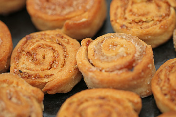 baking in the oven, blushing tasty cookies on the tray