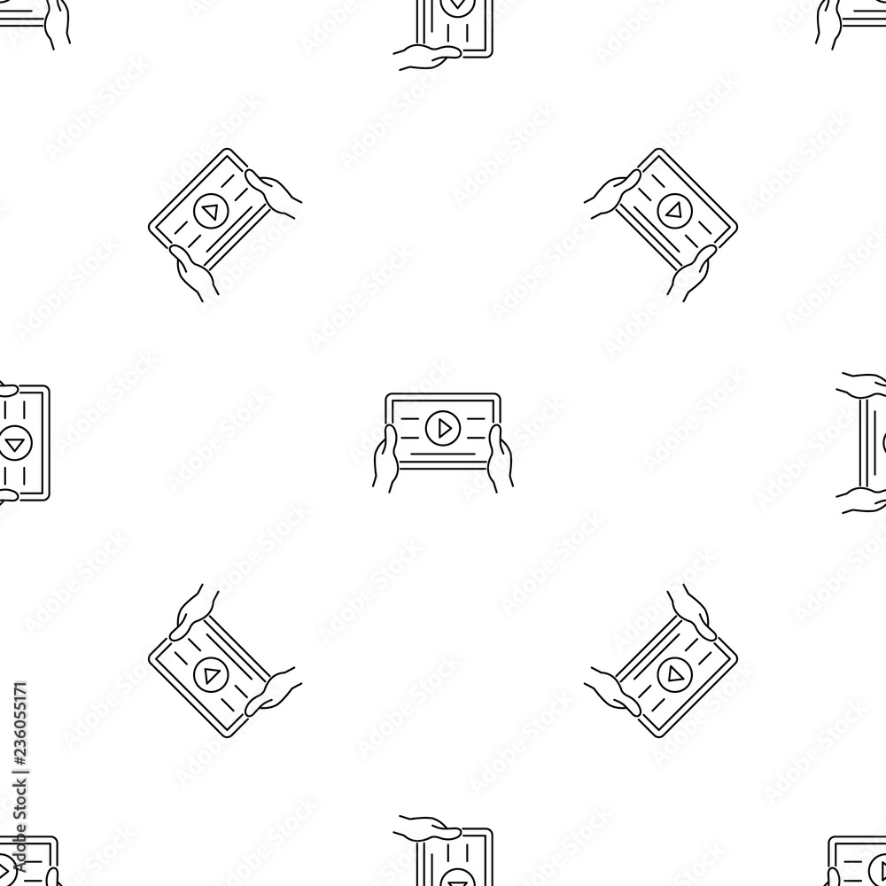 Poster device video play pattern seamless vector repeat geometric for any web design