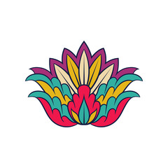 Colorful indian pattern. Floral decorative arabesque. Ethnic ornament. Vector element for notebook cover or postcard