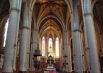 Fototapeta premium Interiorl of st. Ludmilla church in Prague, Czech Republic