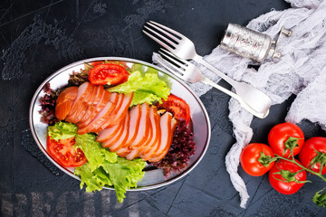 salad with smoked meat