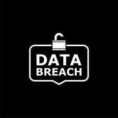 Data breach icon or logo on dark background