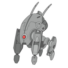 Four legged robot with one red eye