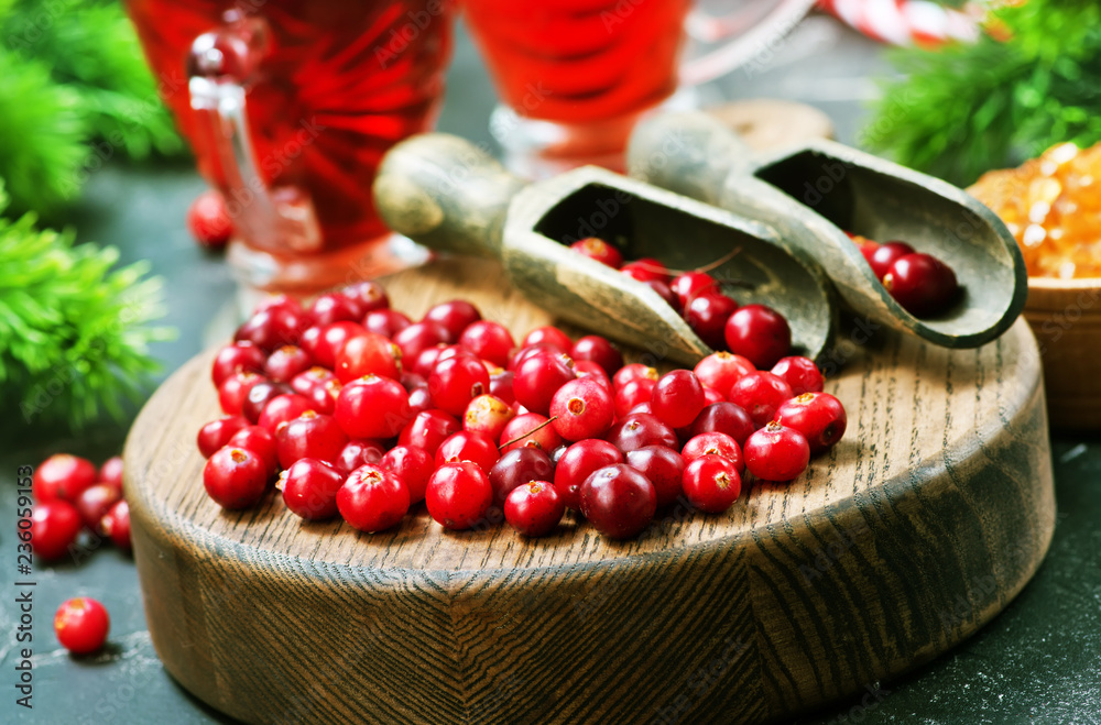 Canvas Prints cranberry drink and berries