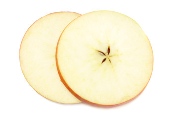 Naklejka na ściany i meble apple slices isolated on white background. top view