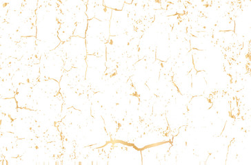 Vector grunge gold texture isolated on black. Patina scratch golden background.