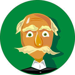 portrait of an elderly man, vector illustration