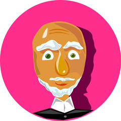 portrait of an elderly man, vector illustration