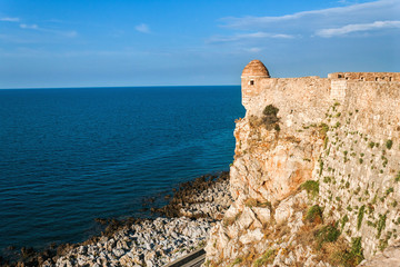 Fortress Fortezza and view of the sea. Crete, Greece