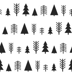 Set of simple Christmas patterns. color illustration of Christmas trees. flat design. winter