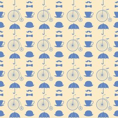 Seamless pattern with retro elements