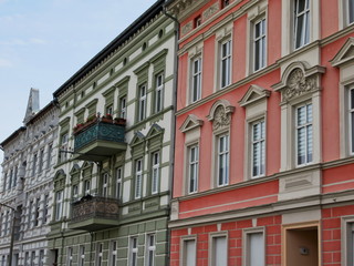Fototapeta na wymiar Fürstenwalde, Sanierte Häuserzeile