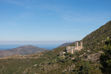 Obraz premium View on the abbey of Sant Pere de Rodes, Catalonia, Spain.