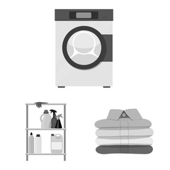 Isolated object of laundry and clean icon. Set of laundry and clothes stock vector illustration.