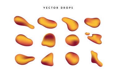 Gradient vivid shapes. Modern abstract colorful vector fluid collection.
