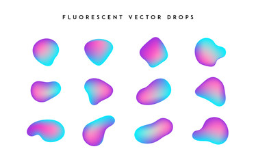 Gradient vivid shapes. Modern abstract colorful vector fluid collection.