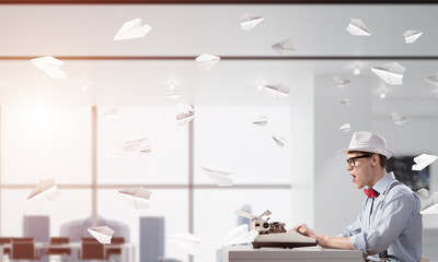 Creative inspiration of young writer.