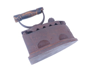 Antique cast iron on a white background
