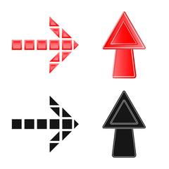 Vector illustration of element and arrow sign. Collection of element and direction stock symbol for web.