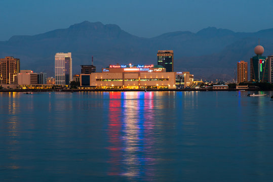 Ras Al Khaimah creek on a calm evening, the northern emirate of the United Arab Emirates