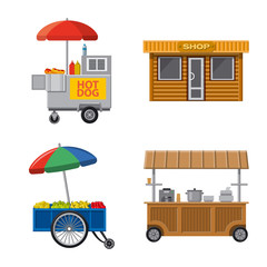 Isolated object of market and exterior symbol. Set of market and food vector icon for stock.