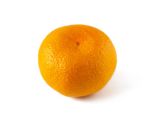Mandarin orange with porous skin isolated on white background