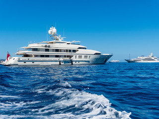 Punta della Chiavica, super luxury yacht, Capri, Gulf of Naples, Campania, Italy