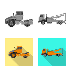 Isolated object of build and construction icon. Collection of build and machinery stock vector illustration.