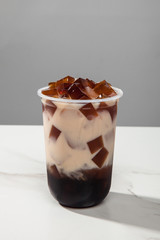 Grass Jelly Milk Tea