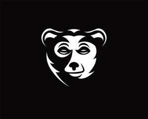 Bear head logo black background