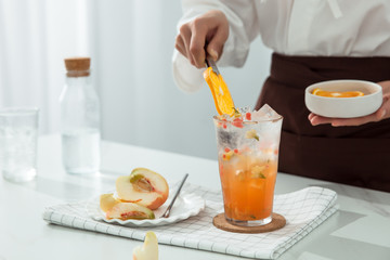 Peach bubble water