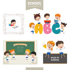 Vector Illustration Of Education Elements