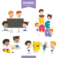 Vector Illustration Of Education Elements