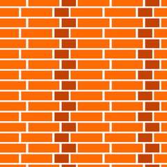 Orange brick wall background. Seamless vector pattern. Brickwork & masonry texture.
