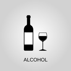 Alcohol icon. Alcohol symbol. Flat design. Stock - Vector illustration.