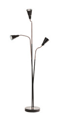 Stylish floor lamp on white background