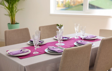 Beautifully served festive table