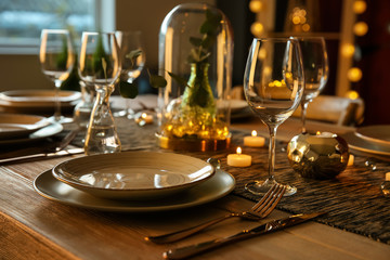 Beautifully served festive table