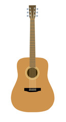 Obraz na płótnie Canvas guitar on a white background. Design element for poster, card. Vector illustration. Flat cartoon vector illustration.