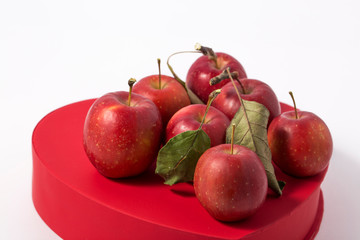 Small apple with red heart box. ranetka