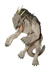 3D Rendering Fairy Tale Dragon on White