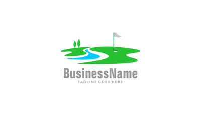 Golf field logo vector