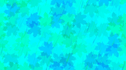 Flying maple leaves, spray of rain. Autumn background. The idea of design of tiles, wallpaper, packaging, textiles, background.