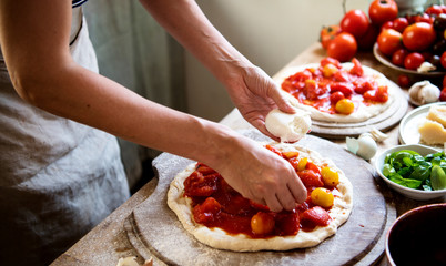 Homemade pizza food photography recipe idea